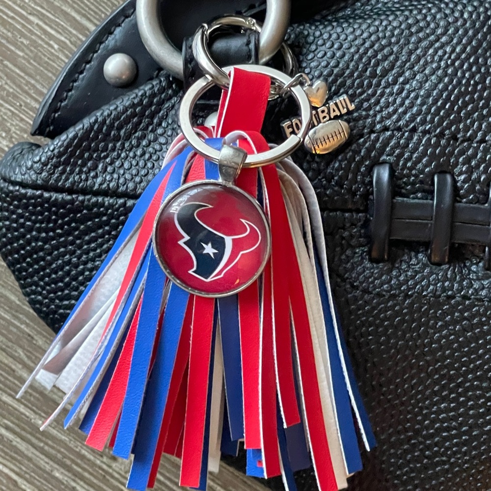 Texans Skim Black Leather football purse